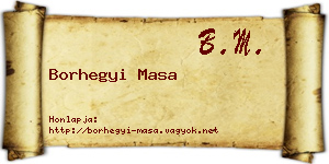 Borhegyi Masa névjegykártya